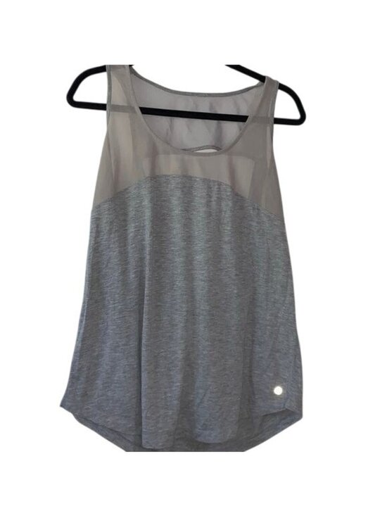 Tops - Gray Mesh Back Heathered Tank Top Lightweight Breathable Yoga Activewear Womens